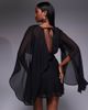 ASOS DESIGN ASOS DESIGN draped front extreme cape sleeves mini dress in black - 2