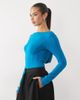 ASOS DESIGN ASOS DESIGN draped lace panel long sleeve bodysuit in teal-Blue - 1