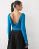 ASOS DESIGN ASOS DESIGN draped lace panel long sleeve bodysuit in teal-Blue - 3