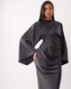 ASOS DESIGN ASOS DESIGN draped long sleeve cross front high neck satin maxi dress in midnight blue-Navy - 1