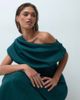 ASOS DESIGN ASOS DESIGN draped off shoulder pencil maxi dress in bottle green scuba-style fabric - 2