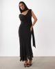 ASOS DESIGN ASOS DESIGN draped off shoulder scarf detail double layer maxi dress in black - 1