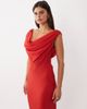 ASOS DESIGN ASOS DESIGN draped off the shoulder scarf detail double layer maxi dress in deep red - 2