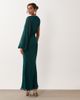 ASOS DESIGN ASOS DESIGN draped one sleeve bias maxi dress in teal-Red - 4