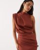 ASOS DESIGN ASOS DESIGN draped structured midi dress with split in brown scuba-style fabric-Black - 3