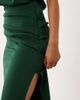 ASOS DESIGN ASOS DESIGN draped structured midi dress with split in dark green scuba-style fabric-Black - 4