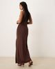 ASOS DESIGN ASOS DESIGN draped waist maxi skirt in brown - part of a set - 3