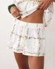 ASOS DESIGN ASOS DESIGN drawstring jersey broderie short in floral print-White - 1