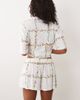 ASOS DESIGN ASOS DESIGN drawstring jersey broderie short in floral print-White - 4