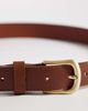 ASOS DESIGN ASOS DESIGN dressy leather belt with rounded edge gold-tone buckle in tan-Brown - 3