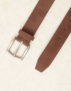 ASOS DESIGN ASOS DESIGN dressy suede belt with silver-tone buckle in dark brown