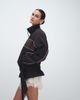ASOS DESIGN ASOS DESIGN drop belt funnel tech track jacket in chocolate-White - 1