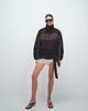 ASOS DESIGN ASOS DESIGN drop belt funnel tech track jacket in chocolate-White - 2