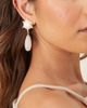 ASOS DESIGN ASOS DESIGN drop earrings in shell and rose quartz design in gold tone - 1