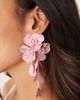 ASOS DESIGN ASOS DESIGN drop earrings with 3D floral design in light pink - 1