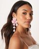 ASOS DESIGN ASOS DESIGN drop earrings with 3D floral design in light pink - 3