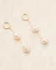ASOS DESIGN ASOS DESIGN drop hoop earrings with faux freshwater pearl drops in gold tone - 2