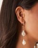 ASOS DESIGN ASOS DESIGN drop hoop earrings with faux freshwater pearl drops in gold tone - 3