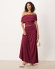 ASOS DESIGN ASOS DESIGN drop waist ruched maxi skirt in berry - part of a set-Purple - 1