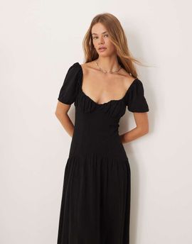 ASOS DESIGN ASOS DESIGN dropped waist day dress in black