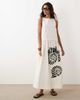 ASOS DESIGN ASOS DESIGN dropped waist maxi dress with natural shell embroidery in neutral - 1