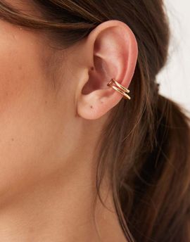 ASOS DESIGN ASOS DESIGN ear cuff with double loop design in gold tone