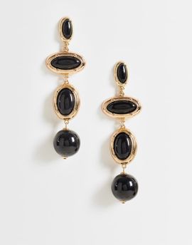 ASOS DESIGN ASOS DESIGN earring with black stone-set pendants