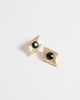 ASOS DESIGN ASOS DESIGN earrings with abstract black stone-set in brushed gold tone - 1
