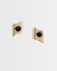 ASOS DESIGN ASOS DESIGN earrings with abstract black stone-set in brushed gold tone - 3