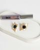 ASOS DESIGN ASOS DESIGN earrings with abstract black stone-set in brushed gold tone - 4