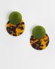 ASOS DESIGN ASOS DESIGN earrings with double drop faux-shell discs in green and tort resin-Brown - 1