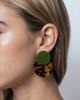 ASOS DESIGN ASOS DESIGN earrings with double drop faux-shell discs in green and tort resin-Brown - 2