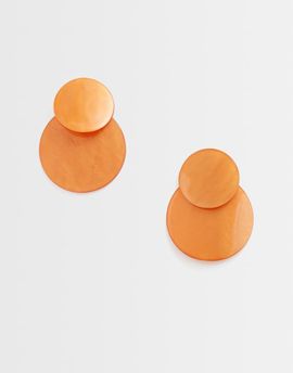 ASOS DESIGN ASOS DESIGN earrings with double drop faux-shell discs in orange