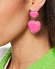 ASOS DESIGN ASOS DESIGN earrings with pink heart drop design in gold tone - 1
