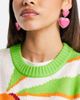 ASOS DESIGN ASOS DESIGN earrings with pink heart drop design in gold tone - 3