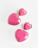 ASOS DESIGN ASOS DESIGN earrings with pink heart drop design in gold tone - 4