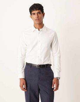 ASOS DESIGN ASOS DESIGN easy iron royal oxford slim shirt in white