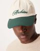 ASOS DESIGN ASOS DESIGN ecru cap with contrast green peak and embroidery-White - 2