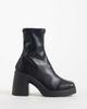 ASOS DESIGN ASOS DESIGN Edison square toe chunky heeled sock boots in black - 1