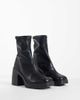 ASOS DESIGN ASOS DESIGN Edison square toe chunky heeled sock boots in black - 2