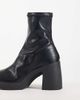 ASOS DESIGN ASOS DESIGN Edison square toe chunky heeled sock boots in black - 4