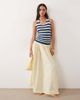 ASOS DESIGN ASOS DESIGN elastic waist volume midi skirt in buttermilk-Yellow - 1