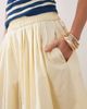 ASOS DESIGN ASOS DESIGN elastic waist volume midi skirt in buttermilk-Yellow - 2