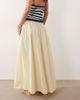 ASOS DESIGN ASOS DESIGN elastic waist volume midi skirt in buttermilk-Yellow - 3