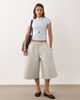 ASOS DESIGN ASOS DESIGN elasticized wide leg bermuda shorts in gray scuba-style fabric - 1
