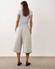 ASOS DESIGN ASOS DESIGN elasticized wide leg bermuda shorts in gray scuba-style fabric - 4