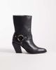 ASOS DESIGN ASOS DESIGN Elena leather western ankle boots with harnesses in black - 1