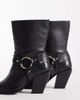 ASOS DESIGN ASOS DESIGN Elena leather western ankle boots with harnesses in black - 4
