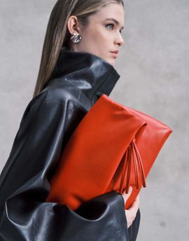 ASOS DESIGN ASOS DESIGN elongated clutch bag in bright red