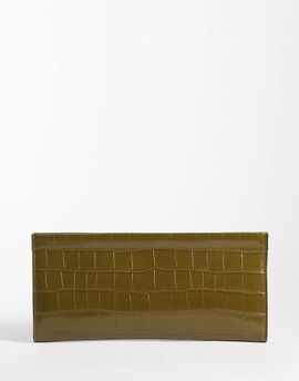 ASOS DESIGN ASOS DESIGN elongated clutch bag in olive green